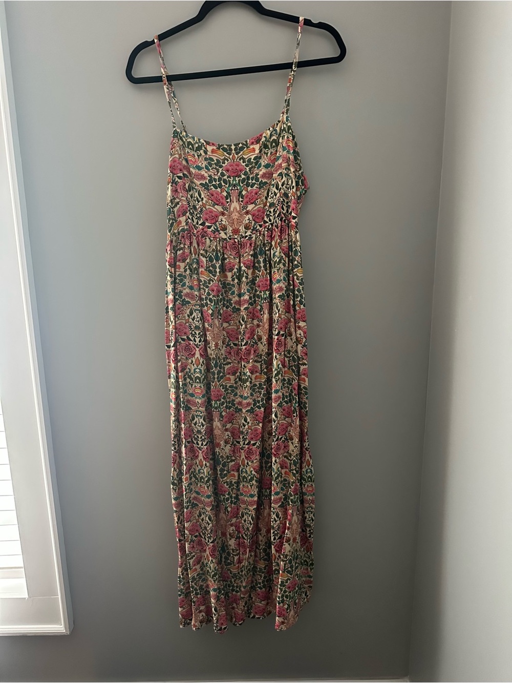 NATURAL LIFE Pink, Green and Cream Floral Maxi Dress
